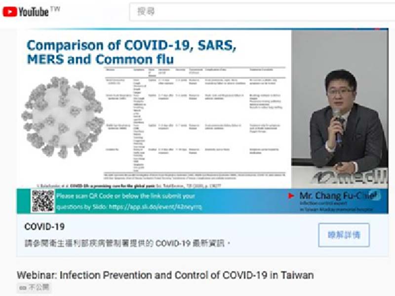 The selected Q&A of Webinar: Infection prevention& control in Taiwan